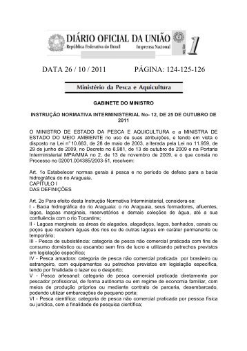 Instrução Normativa Interministerial n°12 _MPA e MMA_ ... - SEPAq