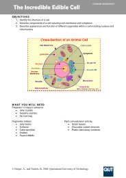 STUDENT WORKSHEET The Incredible Edible Cell - QUT