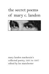 the secret poems of mary c. landon