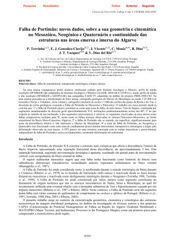 Falha de PortimÃ£o: novos dados, sobre a sua geometria e ...