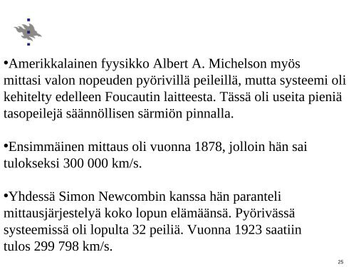 Valon nopeuden mittaamisen historia