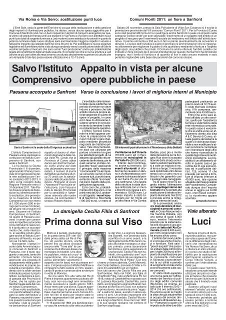 Leggi il Giornale - Comune di SANFRONT