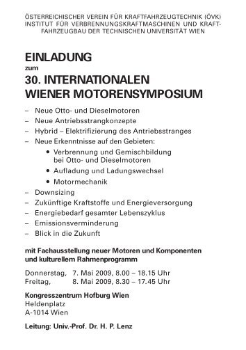 30. internationalen wiener motorensymposium - Österreichischer ...