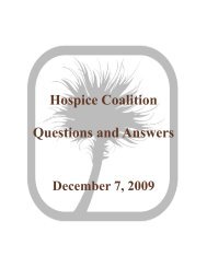 December 7, 2009, Hospice Coalition Questions ... - Palmetto GBA