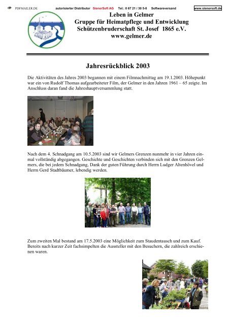 Jahresrückblick 2003 - Gelmer