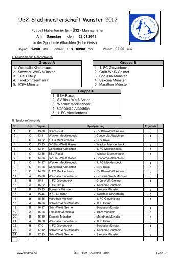 Ü32-Stadtmeisterschaft Münster 2012 - SV Blau-Weiß Aasee eV