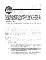 Summary of NCAA Regulations ï­ Division I