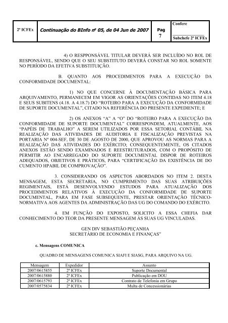 BOLETIM INFORMATIVO N.Âº 05 - 2Âª ICFEx