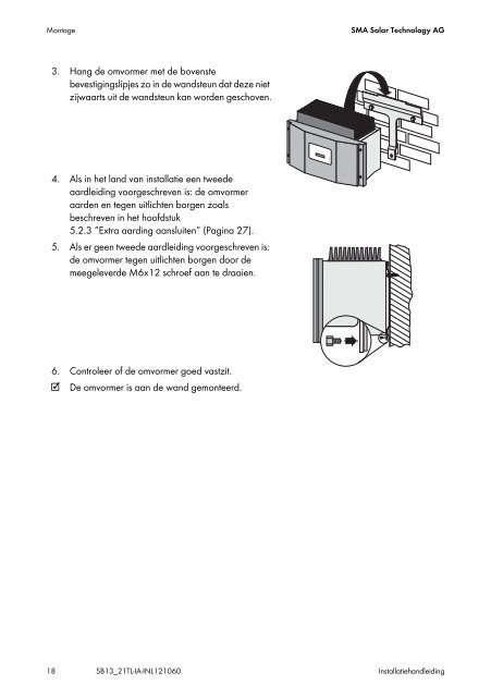 SUNNY BOY 1300TL/1600TL/2100TL - Installatiehandleiding