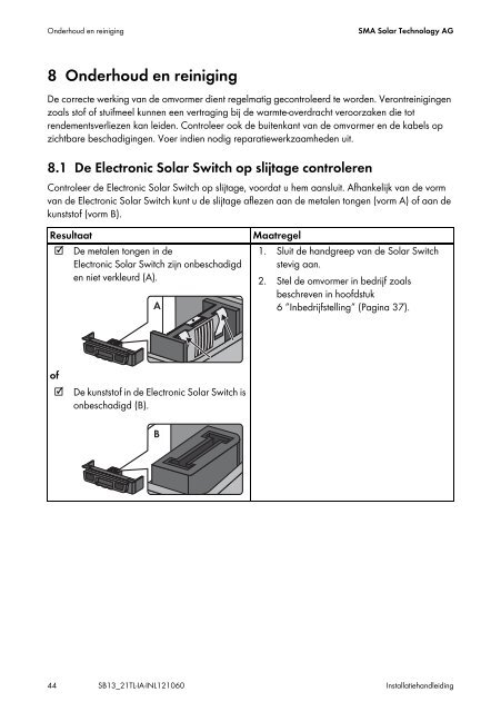 SUNNY BOY 1300TL/1600TL/2100TL - Installatiehandleiding