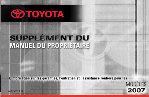 Owners_Manual_FRE_2007 Rev1.qxd - Toyota Canada