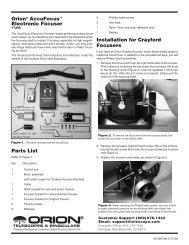 OrionÂ® AccuFocusâ¢ Electronic Focuser Parts List Installation for ...