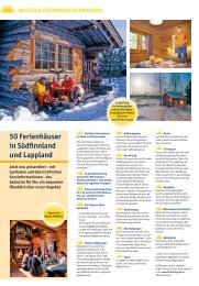 50 Ferienhäuser in Südfinnland und Lappland