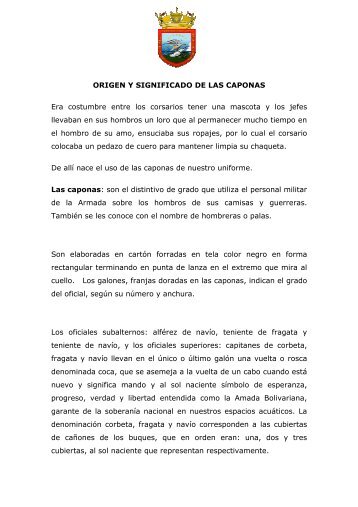 origen y significado de las caponas - Armada Bolivariana de ...