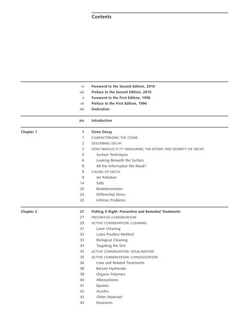 Stone Conservation: An Overview of Current Research (2010)