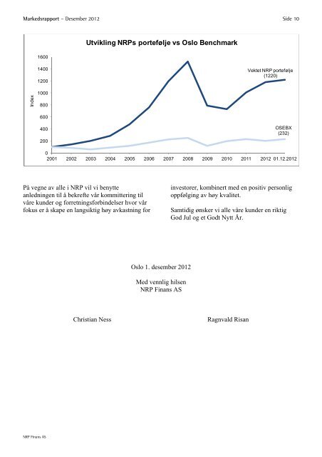 Markedsrapport desember 2012 - NRP AS