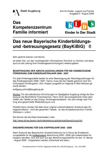 betreuungsgesetz (BayKiBiG) - Kinderbetreuung in Augsburg - Stadt ...