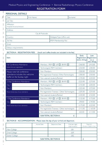 registration form - Institute of Physics and Engineering in Medicine