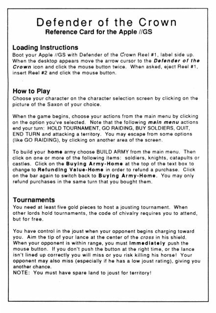 Defender of the Crown - Reference Card.pdf - Virtual Apple