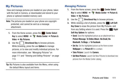 Samsung Intensity III User Manual - Verizon Wireless