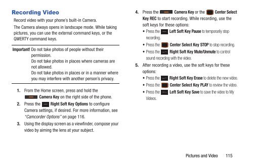 Samsung Intensity III User Manual - Verizon Wireless