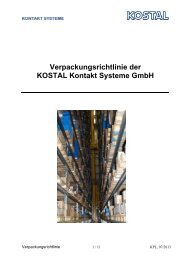 Verpackungsrichtlinie der KOSTAL Kontakt Systeme GmbH