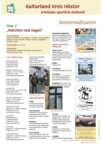 âMÃ¤rchen und Sagenâ Tour 2 Motorradtouren - Traumrouten