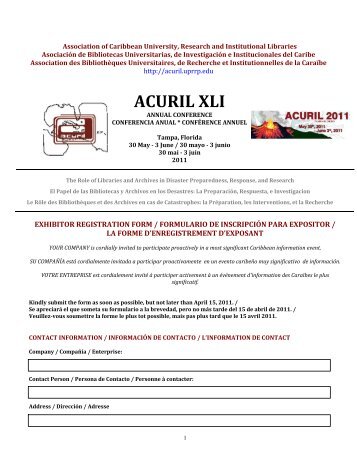 ACURIL XLI - University of South Florida