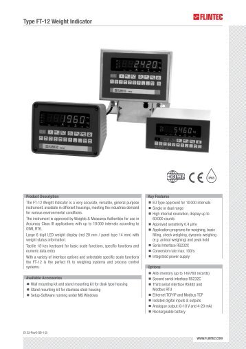 FT-12 Data Sheet - Flintec Polska