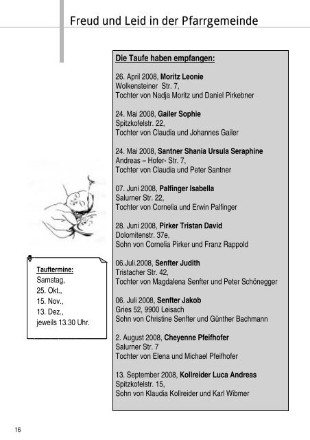 Pfarrbrief - Pfarre Heilige Familie, Lienz