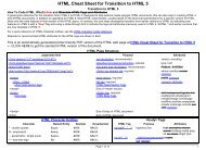 HTML Cheat Sheet for Transition to HTML 5 - HTML 5 Reference for ...