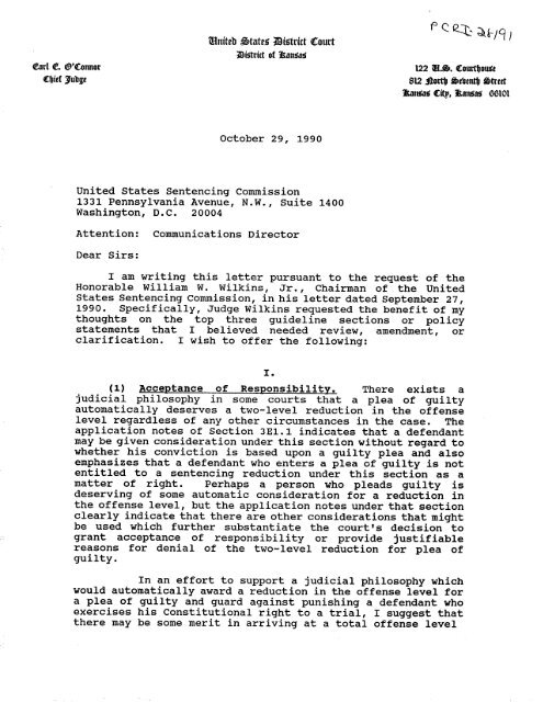 Judge Earl E O Connor U S District Court Of Kansas Judge Earl E O Connor U S District
