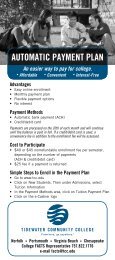 AUTOMATIC PAYMENT PLAN - Tidewater Community College