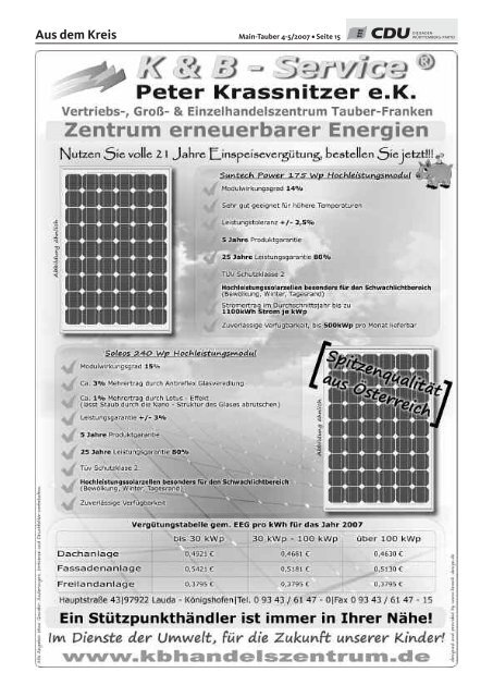 Aus dem Kreis - CDU Main-Tauber