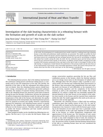 Investigation of the slab heating characteristics in a reheating ...