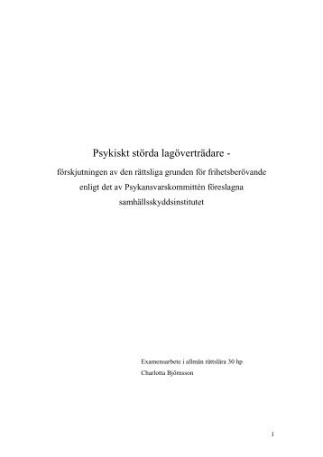 Psykiskt stÃ¶rda lagÃ¶vertrÃ¤dare - - Juridicum - Stockholms universitet