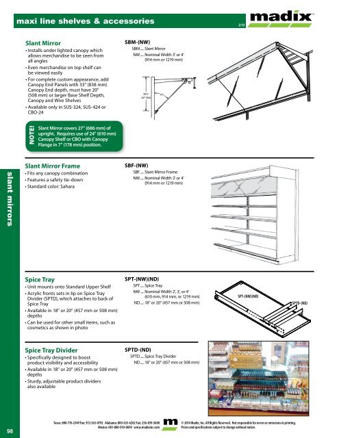 Maxi Line Shelves & Accessories - Madix