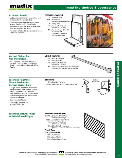 Maxi Line Shelves & Accessories - Madix