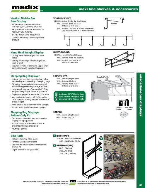 Maxi Line Shelves & Accessories - Madix