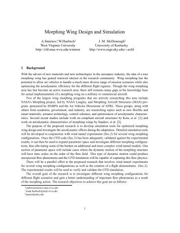 Morphing Wing Design and Simulation - Mechanical and Aerospace ...