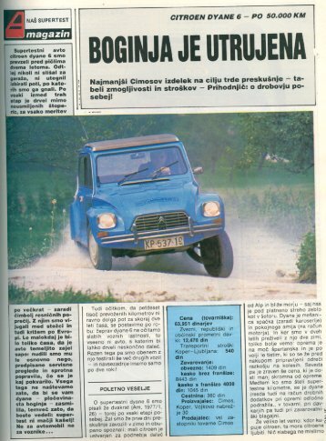 Prenesi PDF testa Citroën Citroën Dyane 6 - Avto Magazin