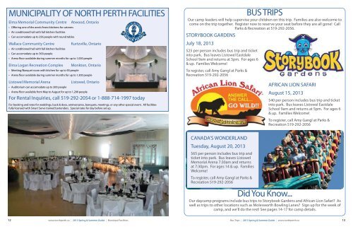 2013 Spring & Summer Guide - Municipality of North Perth