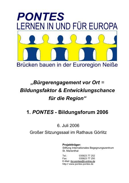 1. PONTES - Bildungsforum 2006