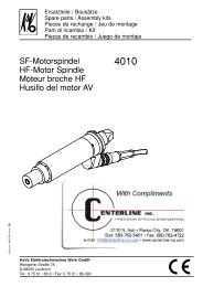 SF-Motorspindel HF-Motor Spindle Moteur broche ... - Centerline Inc