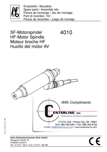 SF-Motorspindel HF-Motor Spindle Moteur broche ... - Centerline Inc