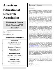 American Educational Research Association - College of Education ...