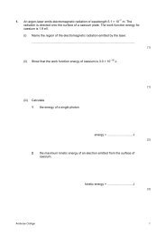 1. An argon-laser emits electromagnetic radiation of wavelength 5.1 ...