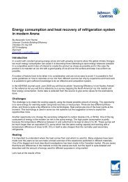 Energy consumption and heat recovery of refrigeration ... - Sabroe