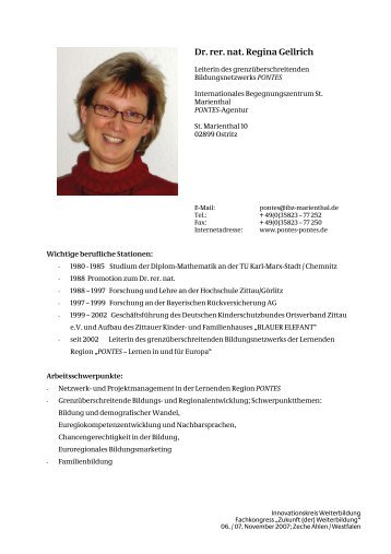 Dr. rer. nat. Regina Gellrich - Innovationskreis Weiterbildung