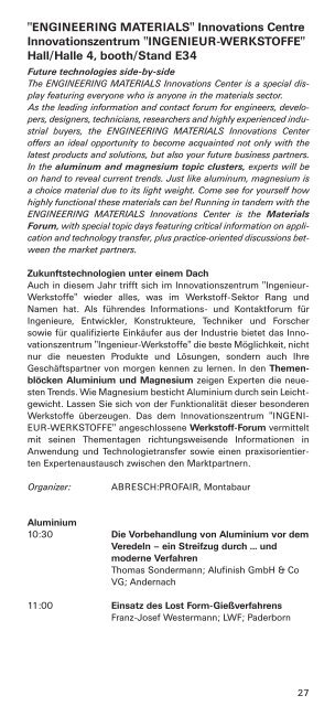 Today's Program/Tagesprogramm - Deutsche Messe AG